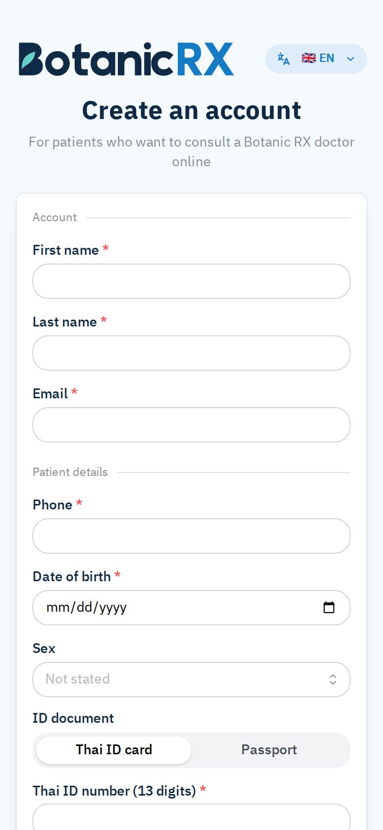 Creating an account