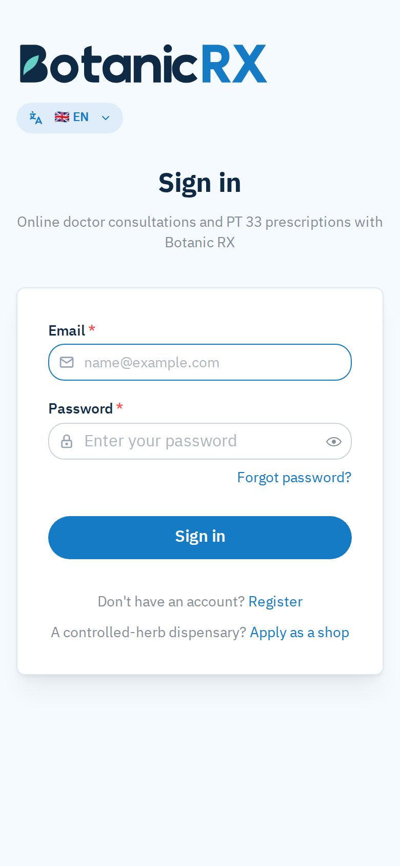 Signing in