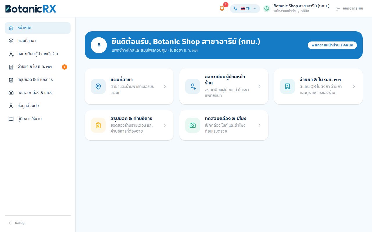 หน้าหลักของร้าน